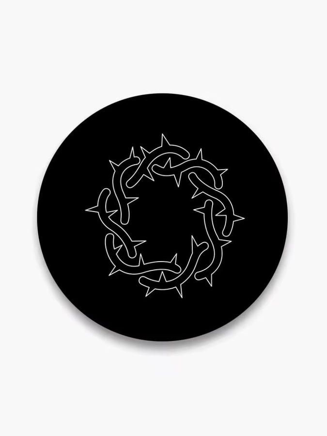 Mesuca Brosche, Emaille-Pin, rund, Metal, Bad Omen - Bild 6