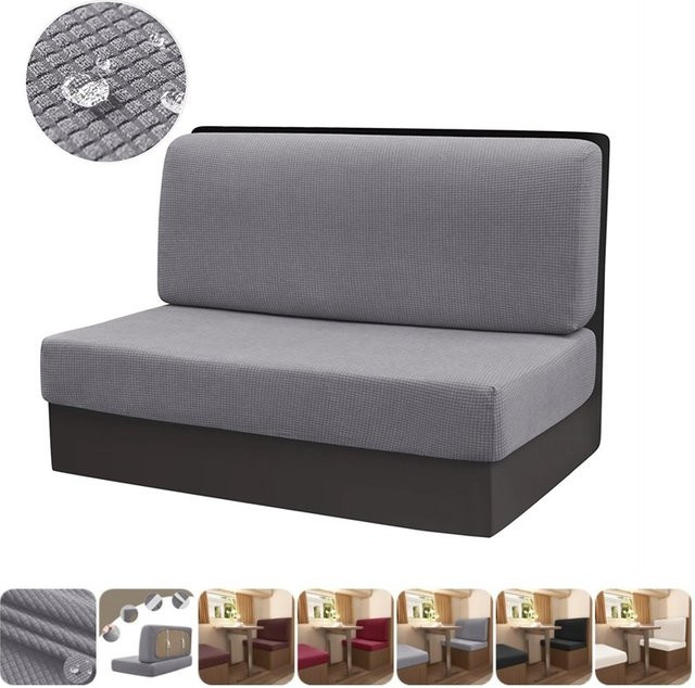 Yupartex 2er-Set Camper Sitzbezüge für Wohnmobile und Essbereiche aus wasserabweisendem Polar Fleece in Grau - Bild 1