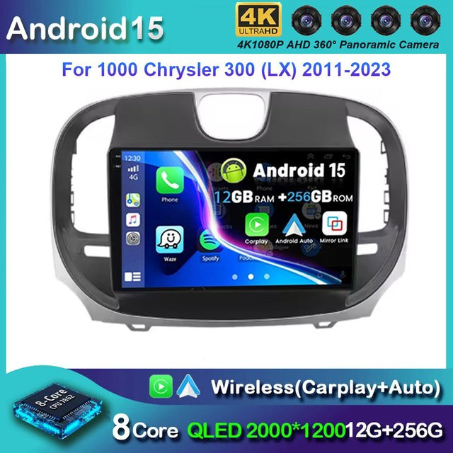 Android 15 Multimedia Player mit GPS und Navigation für Chrysler 300 (LX) 2011-2023 in Schwarz - Bild 1