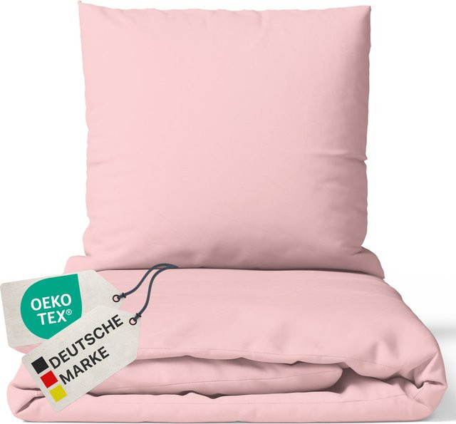 NYVI Bettwäsche Set DreamScience aus Mikrofaser in Rosé, atmungsaktiv und weich, mit Reißverschluss, B/H: 155 x 220 cm und 80 x 80 cm - Bild 1