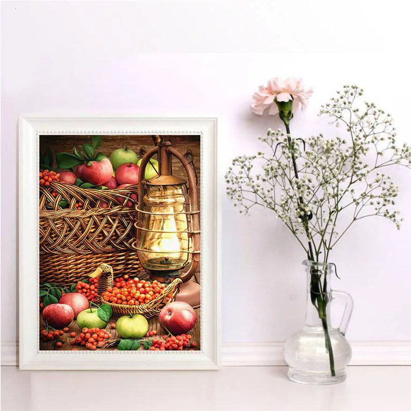 FIYO Diamant-Malerei Set mit Obst-Motiv in Querformat, mehrfarbig, B: 30 cm x H: 20 cm - Bild 2