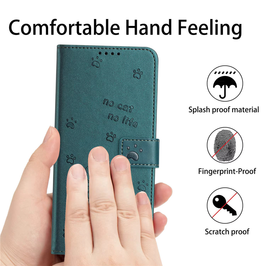 Leder Handyhülle mit Katzen-Design für Motorola Edge 60 50 40 Pro und Moto G-Serie in Lila - Bild 4
