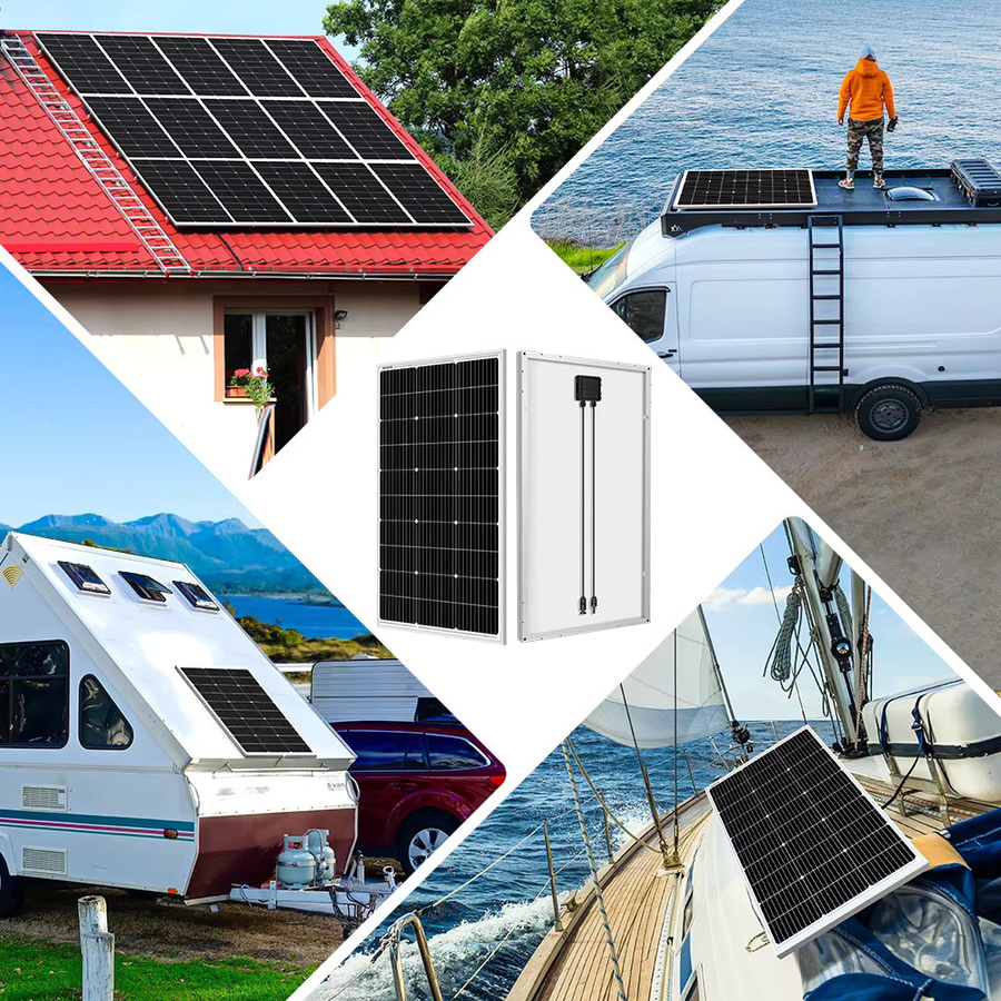 Dokio Wasserdichtes monokristallines Solarmodul-Set in Schwarz mit Controller zur Ladung von Haus- und 12V-Autobatterien - Bild 5