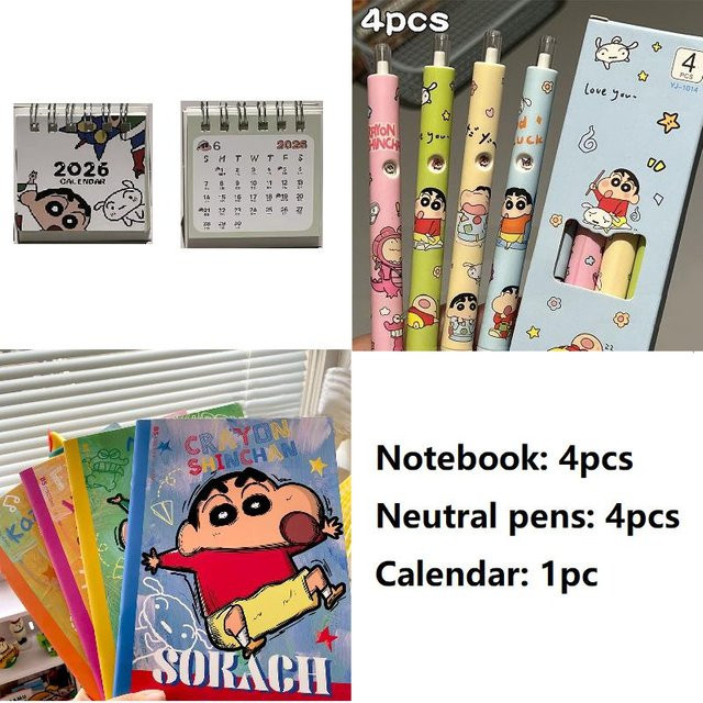 Crayon Shin chan Schreibwaren Set mit Notizbuch und Stiften in Multicolour von Yiran toy 1 - Bild 1