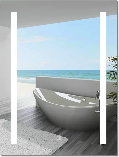 Aica Sanitär Badspiegel mit LED Beleuchtung, dimmbar mit drei Lichtfarben und Memory Touch, B/H: 50 x 70 cm - Bild 1