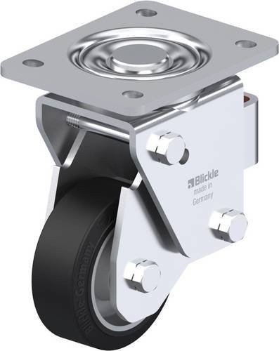 Blickle LHF-ALEV 100K-3 Lenkrolle gefedert in Schwarz und Silber mit 100 mm Rad-Durchmesser und 200 kg Tragfähigkeit - Bild 1