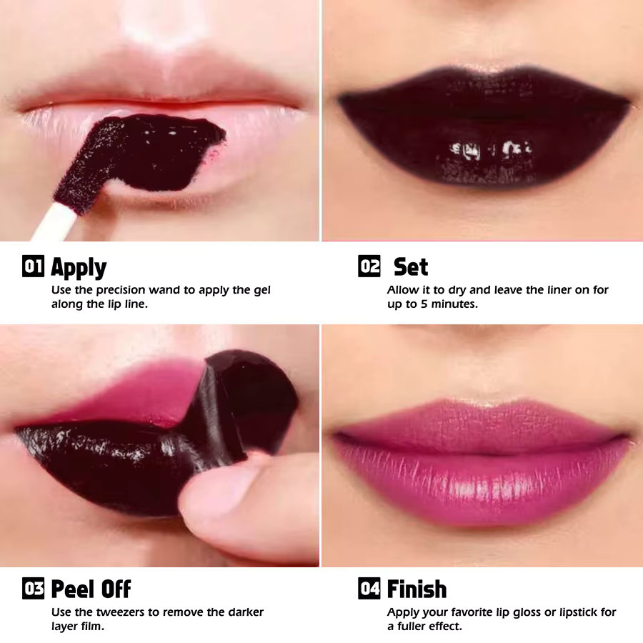 KAFURUX Peel Off Lip Stain, 7 Farben, Rosa - Bild 3