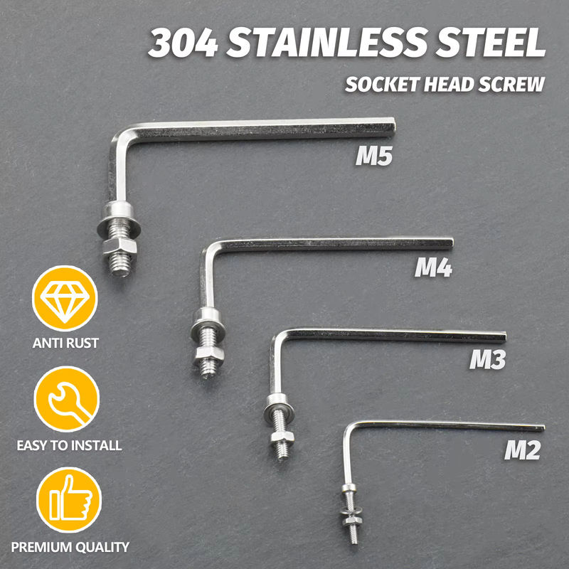 SANJODS 880-teiliges Metrisches Bolzensortiment aus Edelstahl mit Schrauben, Muttern und Unterlegscheiben in Silber, M2 bis M5, Länge 8 mm bis 20 mm - Bild 4