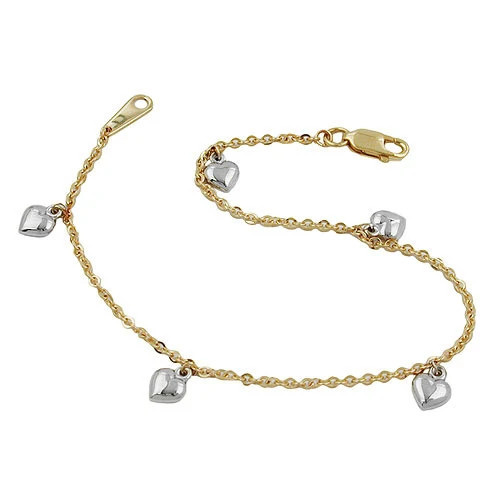 SIGO Armband Ankerkette mit Herzen, Gold 375, Unisex - Bild 1