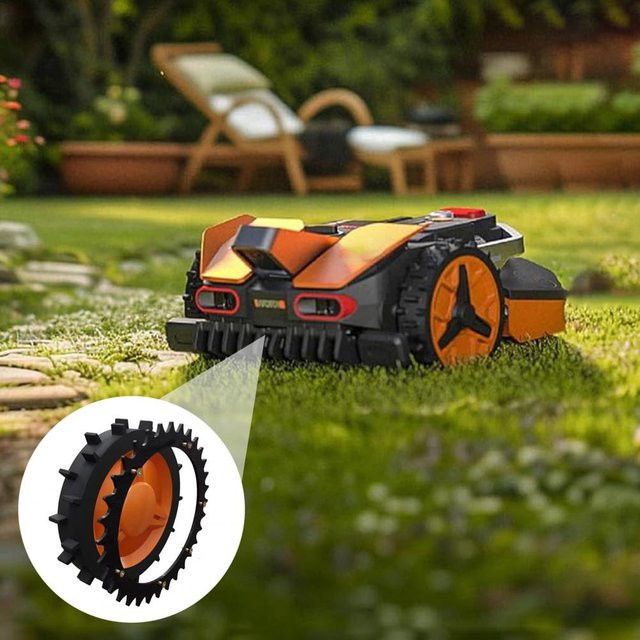 2 Stück Worx Landroid S/M Roboter-Rasenmäher-Spikes in Schwarz mit Schrauben, 205 mm rutschfeste Spikes für Heim-Rasenmäher - Bild 1