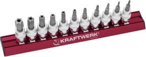 Kraftwerk Loch-TX-Bit-Stecknsatz 3/8 Zoll, 11-teilig, rot - Bild 1