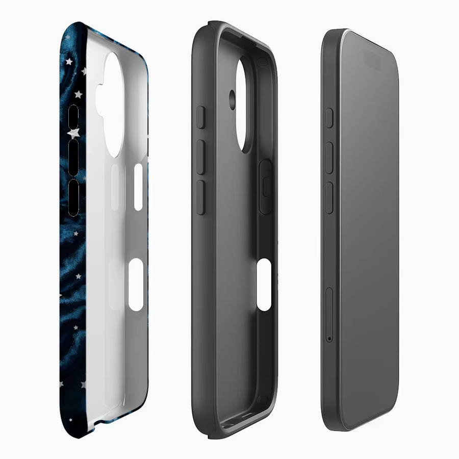 Potdemiel Sternenhimmel Seiden-Handyhülle für iPhone 17 16 15 14 13 Pro Max Plus in Blau mit Magnetfunktion und robustem Doppelschicht-Schutz - Bild 2