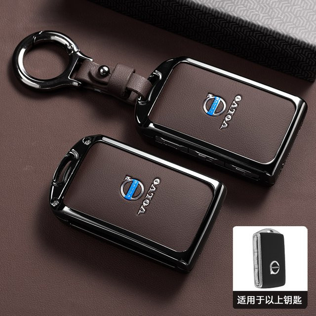 Volvo Smart Key Schutzhülle aus Zinklegierung und Leder für XC60 XC40 XC90 S90 V60 S60 V90 C40 Polestar 1 Polestar 2 - Bild 1