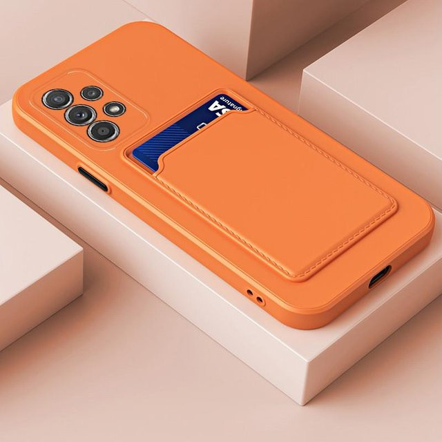 Silikon-Handyhülle mit Kartenhalter für Samsung Galaxy A13 (4G) in Orange - Bild 1