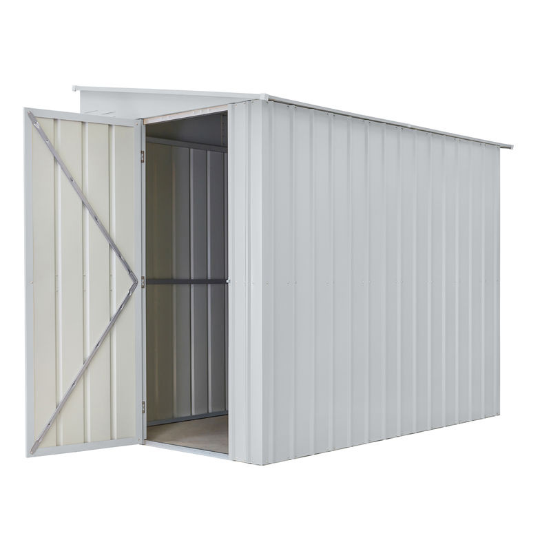 Globel Industries Metall Anlehn-Gerätehaus Lean-To 58 mit Pultdach in Silber Metallic, B/T: 155 x 242 cm - Bild 2
