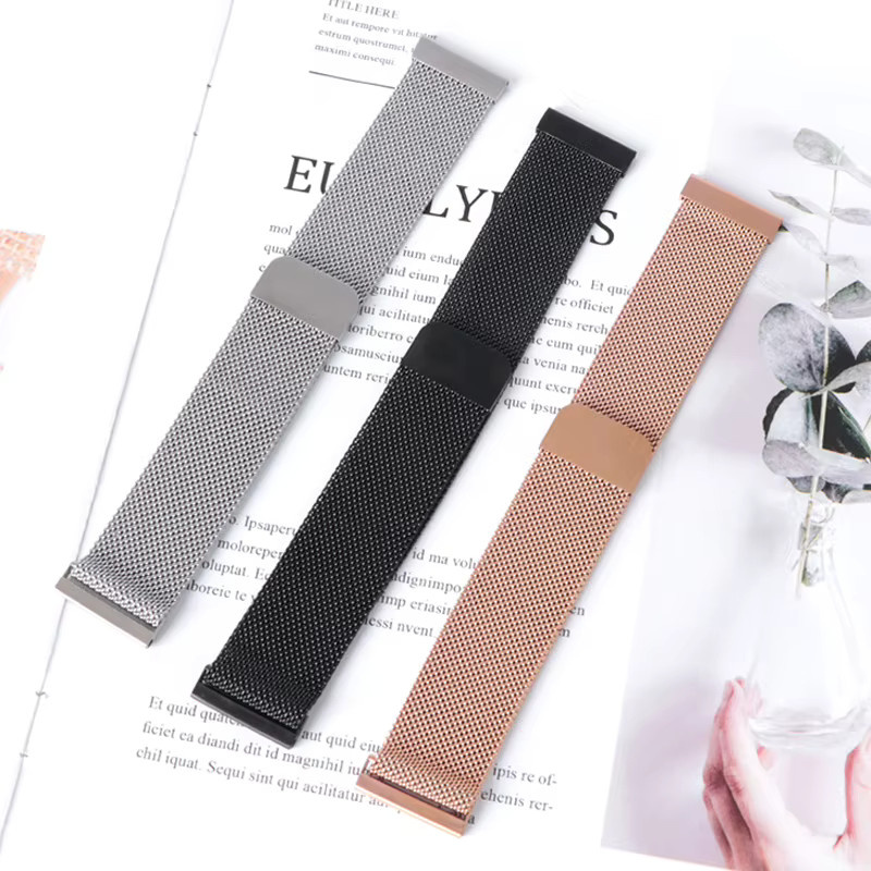yunfook Uhrenarmband Milanese Loop, Edelstahl, Silber, Unisex, 22 mm - Bild 3