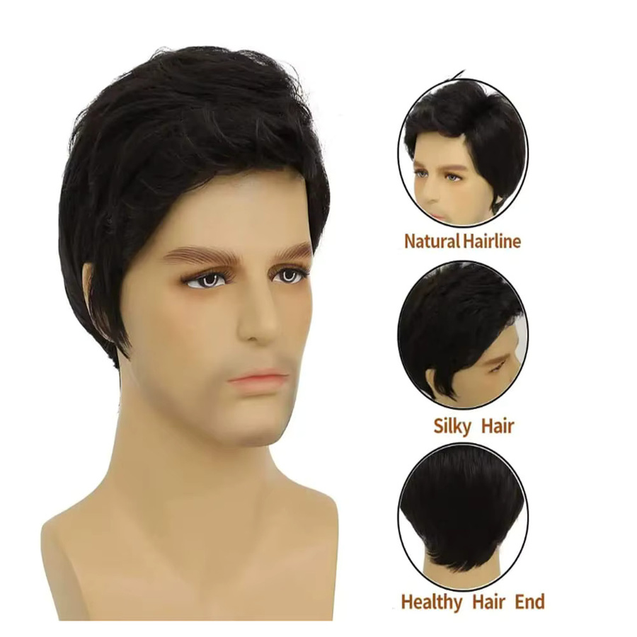 G&T Wig Herrenperücke, schwarz, kurz, synthetisch - Bild 3