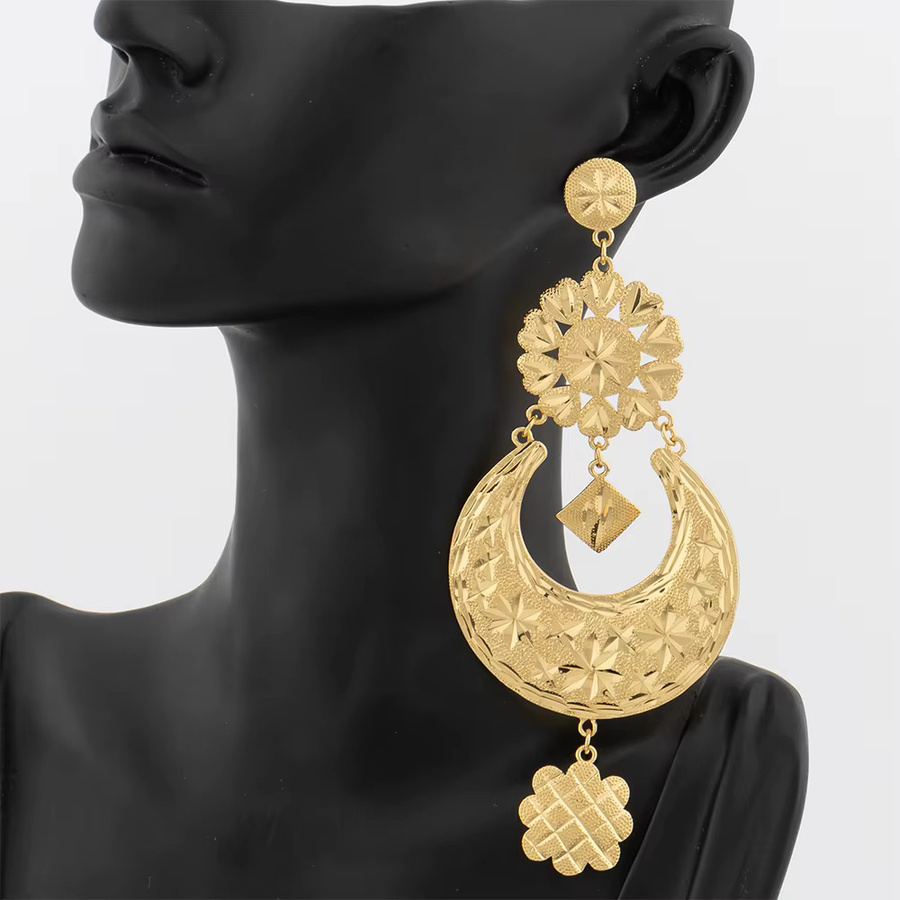 YM Tropfenohrring, 18K vergoldet, Messing, Gold, Unisex - Bild 3