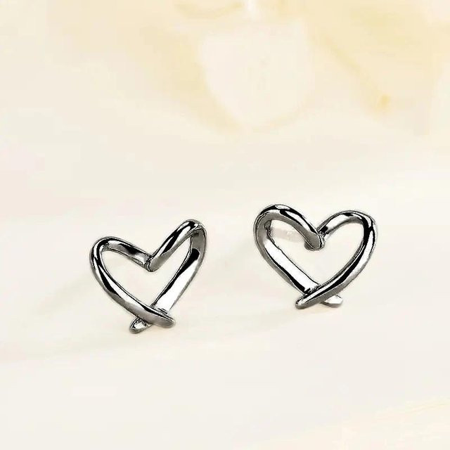 YIRAN Jewelry Ohrstecker, herzförmig, gray, Damen - Bild 1