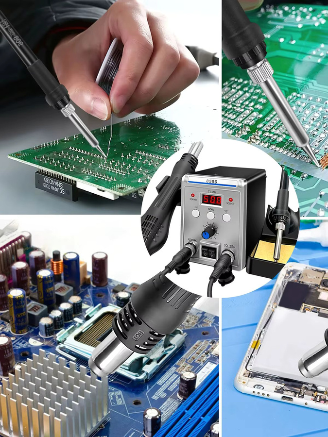 TKKEACE SMD BGA Rework-Lötstation VS 8858 Heißluftgebläse in Schwarz - Bild 5