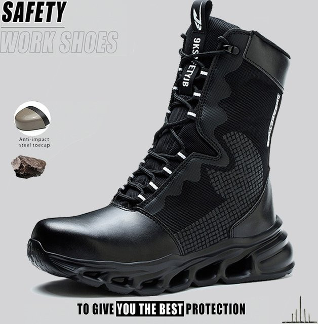 Kankeirr Arbeitsstiefel für Herren in Schwarz mit Stahlkappe und rutschfester Sohle - Bild 1