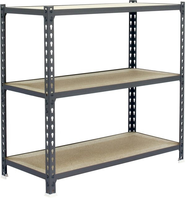 PROREGAL Schwerlastregal Baby Muli, verzinktes Metall in Silber/Grau, 3 Fachböden, Fachlast 200 kg, H x B x T: 90 x 110 x 40 cm - Bild 1
