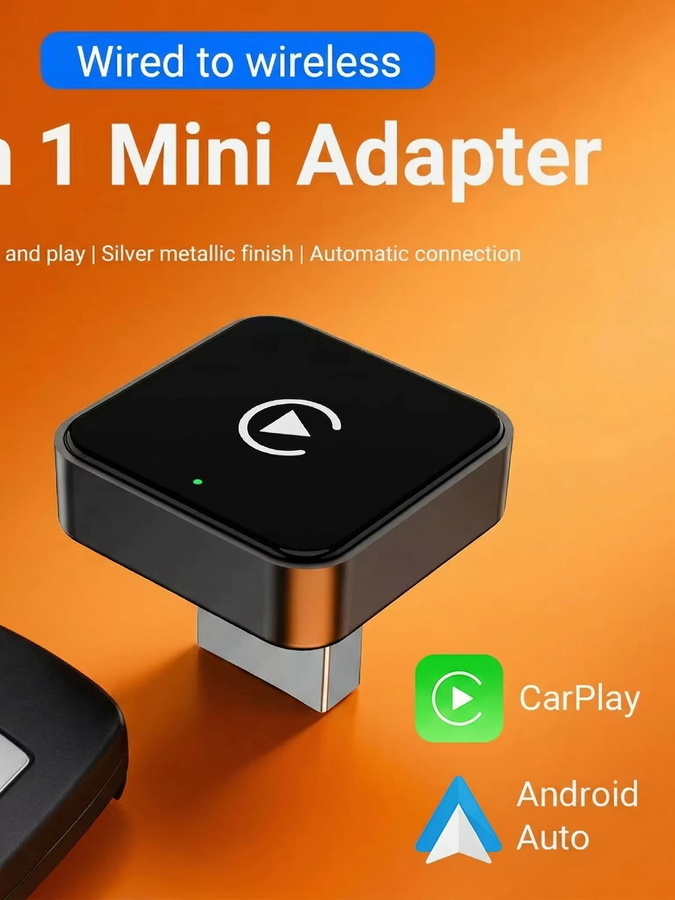 HANG JING 2-in-1 Smart Mini Auto-Adapter Schwarz – Kabelloser CarPlay und Android Auto Universal-Dongle für dein Auto-Entertainment mit Plug-and-Play - Bild 7