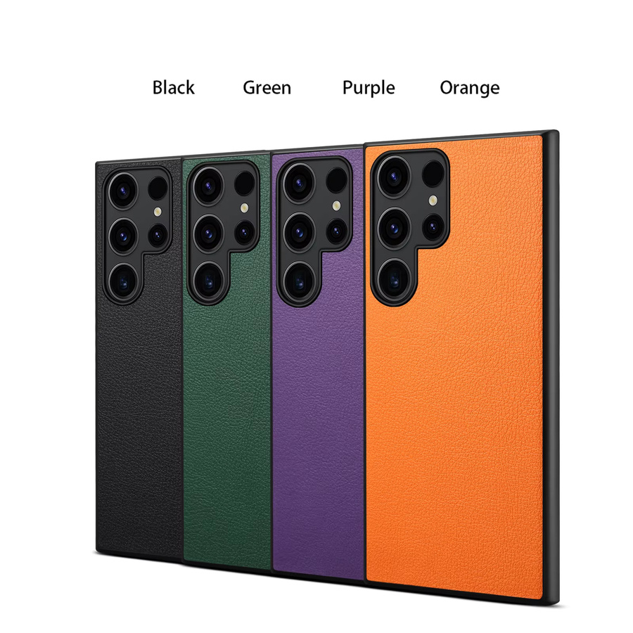 Luxuriöse Samsung Handyhülle aus Kunstleder mit mattem Finish in Grün für Samsung Galaxy S26 Ultra, S25 Plus, S24 und S23 - Bild 3