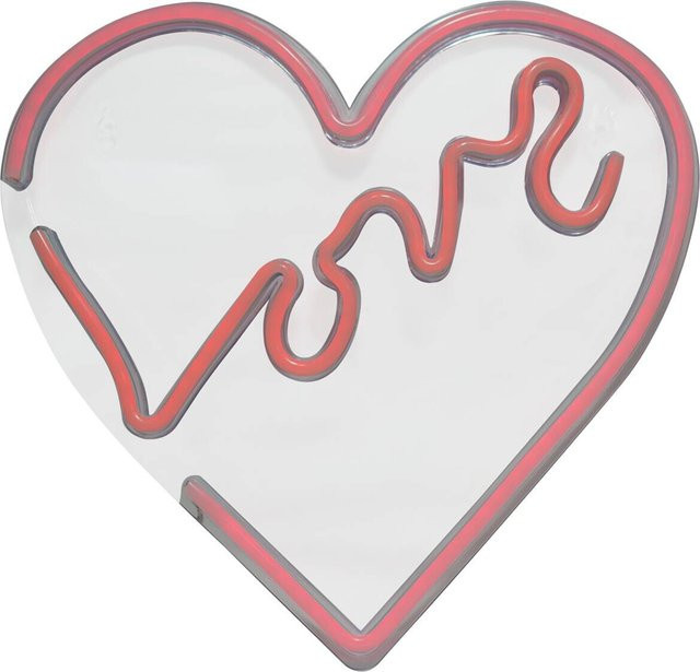Pocoline Neon Wandleuchte Love in Rot mit LED-Herz-Effekt, Breite: 35 cm, Höhe: 33 cm - Bild 1