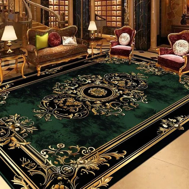 Karpetti Teppich in Grün, moderner orientalischer Flanellteppich, rutschfest und waschbar, B/T: 140 x 200 cm - Bild 1