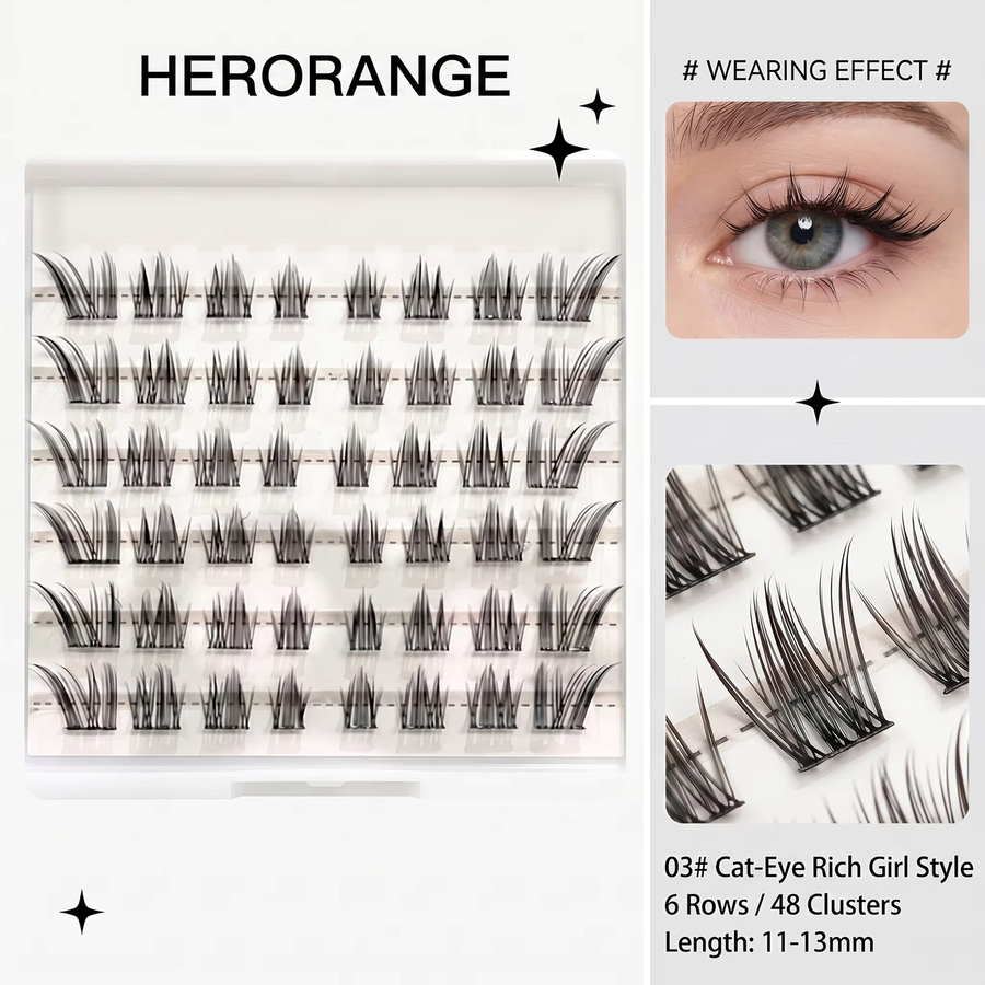 Herorange Cat Noble Wimpern, Klebefrei, 11-13mm - Bild 5