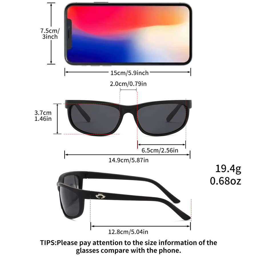 Karos Sonnenbrille, Herren, Vollrand, rechteckig, Schwarz, Kunststoff, polarisiert - Bild 3