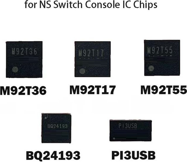 OULLX Lade-IC-Chips für Nintendo Switch Ersatzteile M92T36 M92T55 M92T17 PI3USB BQ24193 HDMI-kompatibel in Schwarz - Bild 1