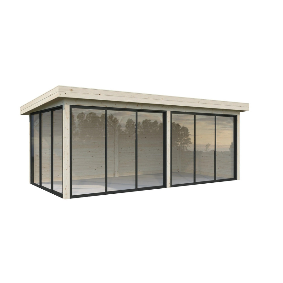 Palmako Pavillon Lenna Set 402 Slide aus Fichtenholz in Braun mit transparenter ESG-Verglasung B/H/T: 588 x 245 x 300 cm - Bild 2