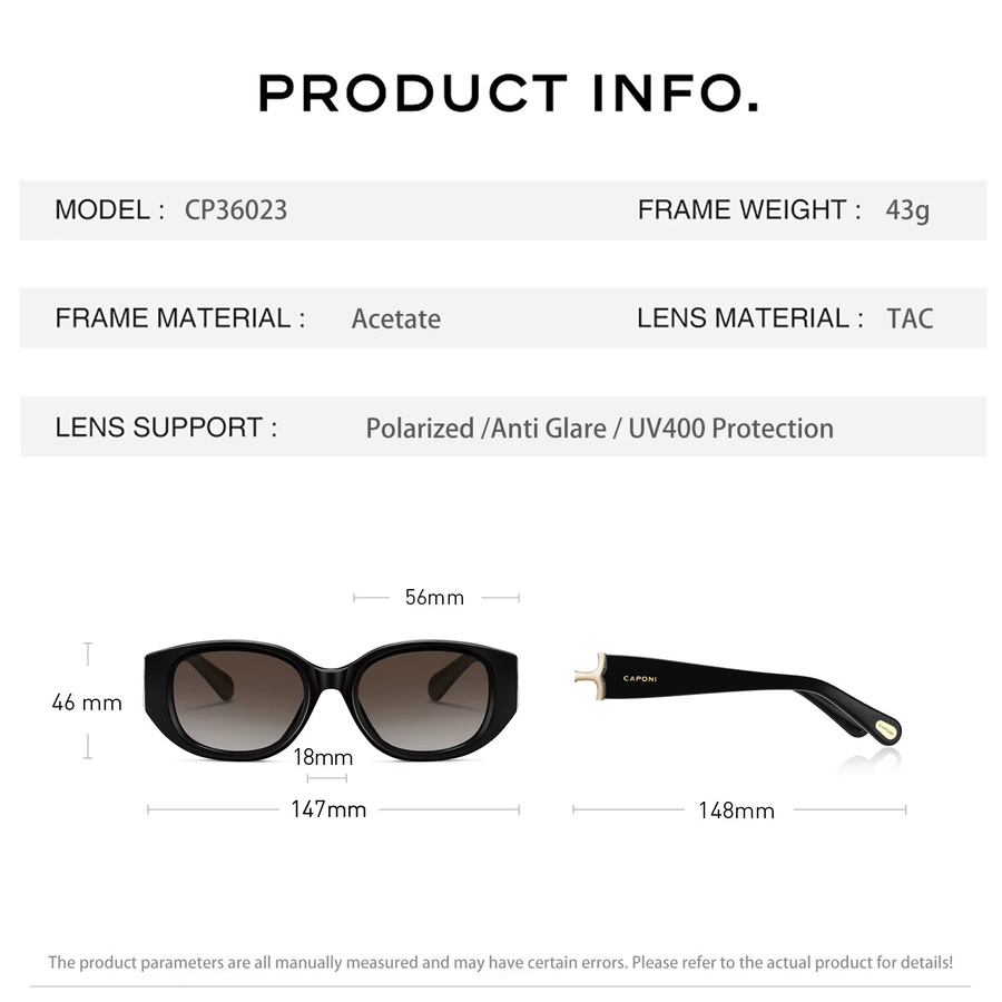 CAPONI CP36023 Sonnenbrille, Vollrand, Square, Acetat, braun, Damen, polarisiert - Bild 5