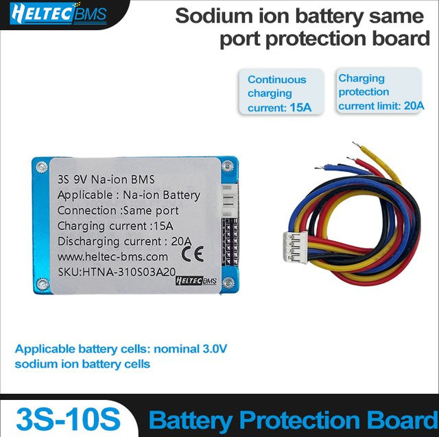 Heltecbms BMS 20A Natrium-Ionen-Batterie-Schutzplatine für 3S-10S Na-Batteriepacks, Blau - Bild 1