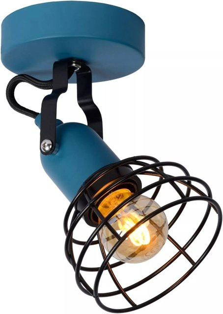 Licht-Erlebnisse Deckenstrahler für Kinderzimmer in Blau und Schwarz, schwenkbar aus Metall mit E27 Fassung, Breite: 10,5 cm - Bild 1