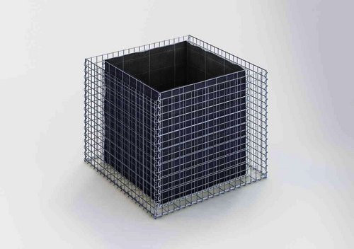 Gabiona Hochbeet eckig aus galvanisiertem Stahl in Silber, B/T/H: 80 x 100 x 100 cm - Bild 2