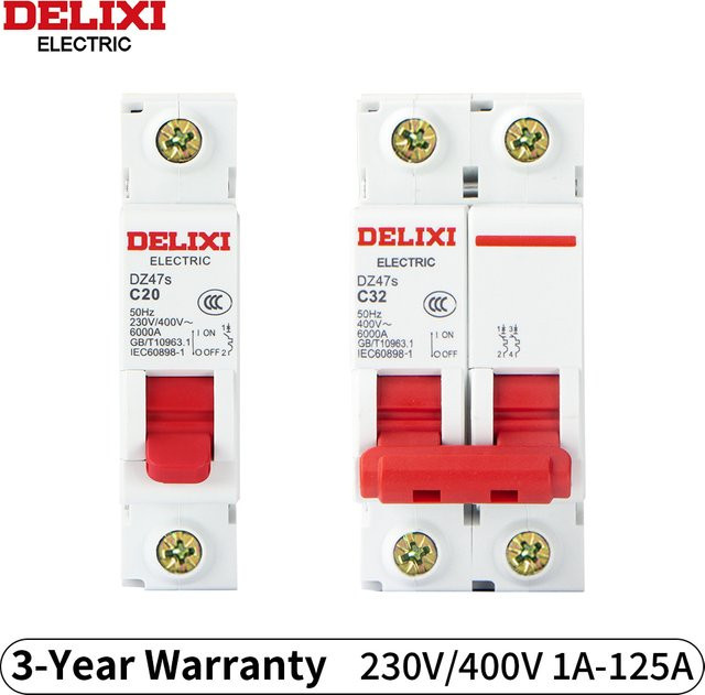 DELIXI DZ47s Leistungsschalter MCB AC-Trennschalter für DIN-Schienenmontage 230V/400V - Bild 1