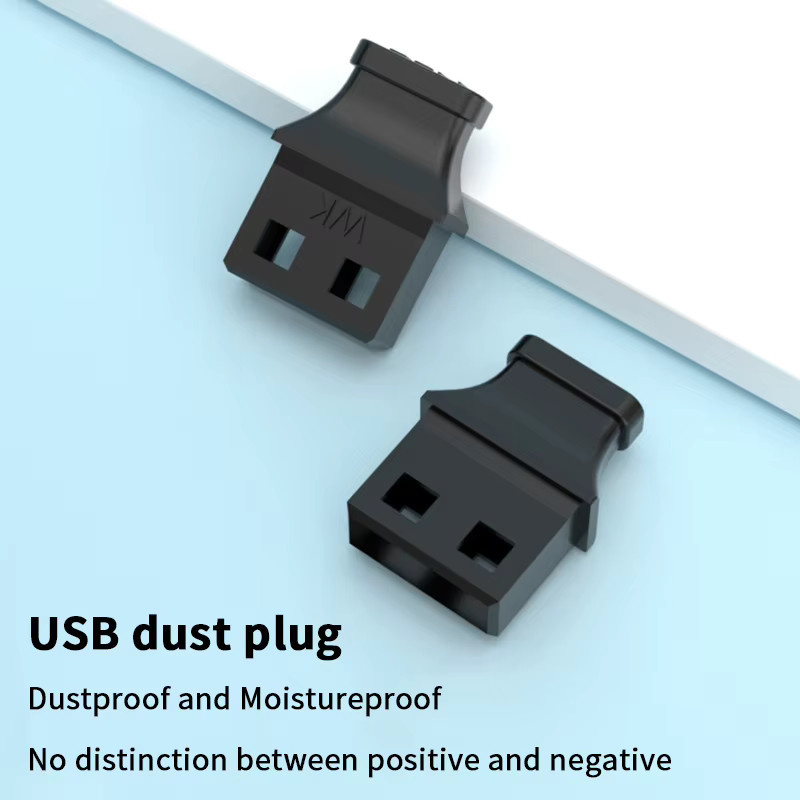USB-A Staubschutzabdeckung mit Griff für Laptop und Computer, Schwarz, 5 oder 10 Stück - Bild 3