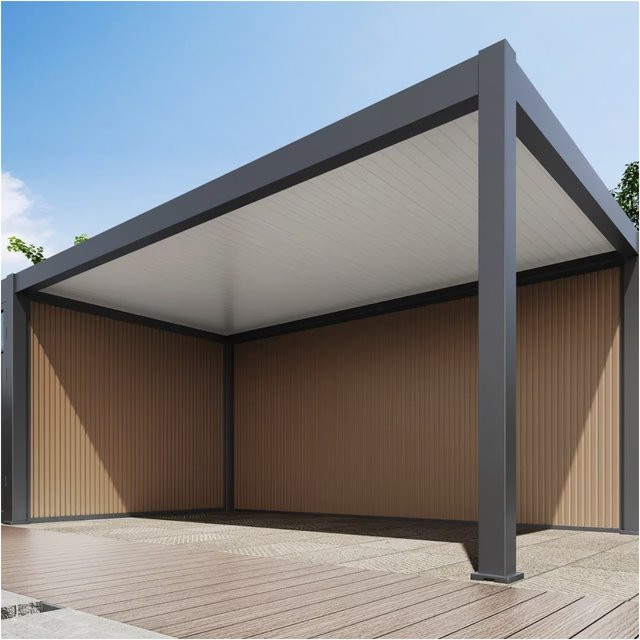 PergoLine WPC Wand für Carport in Anthrazit, 3 Meter - Bild 1