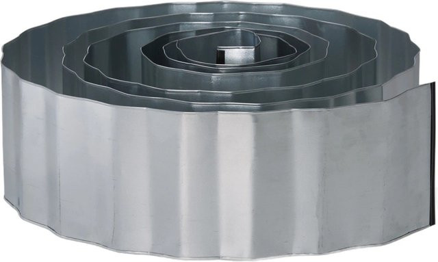 Flexible Rasenkante aus verzinktem Metall von Relaxdays in Silber für Garten, Beete und Wege, Höhe: 16 cm, Länge: 500 cm - Bild 1