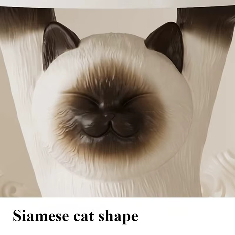 Moderne Katzenfigur aus Keramik von Oeny in Weiß mit Ablagefach als kreative Skulptur und Dekoration - Bild 4