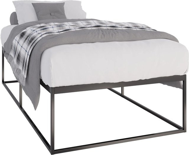 DELUKE Metallbett SUKAR Doppelbett aus Stahl in Schwarz Matt, B/T/H: 105,5 x 205,5 x 46,5 cm für Matratzen 100 x 200 cm - Bild 1