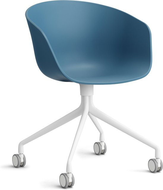 HAY About A Chair AAC 24 Schwenkbarer Stuhl in Blau mit Stahlgestell - Bild 1