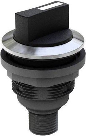 Georg Schlegel SHORTRON connect M12 Wahlschalter rastend, 2S rund, Farbe: Schwarz/Silber - Bild 1