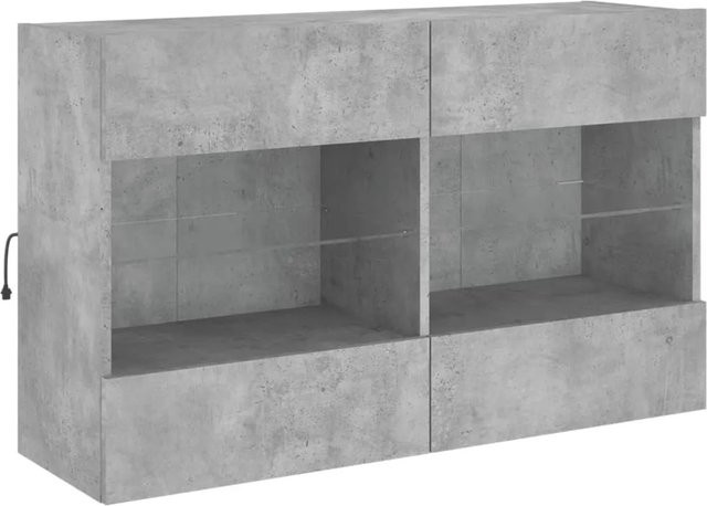 vidaXL TV-Wandschrank mit LED-Leuchten in Betongrau, modern, B/T/H: 98,5 x 30 x 60,5 cm - Bild 1