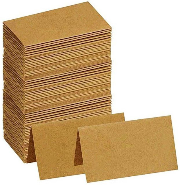 Kraftpapier Tischkarten in Braun für Hochzeit, Bankett und Party - Bild 1
