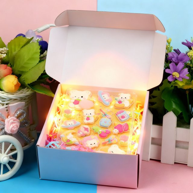 Bunte 3D-Puffy Squishy Aufkleber mit Cartoon-Motiven Kaninchen Panda und Bär zur Dekoration von Handyhüllen Laptops und Tagebüchern - Bild 1