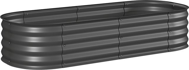 Outsunny Hochbeet Metall Pflanzkasten Dunkelgrau B/T/H: 150 x 62 x 30 cm - Bild 1